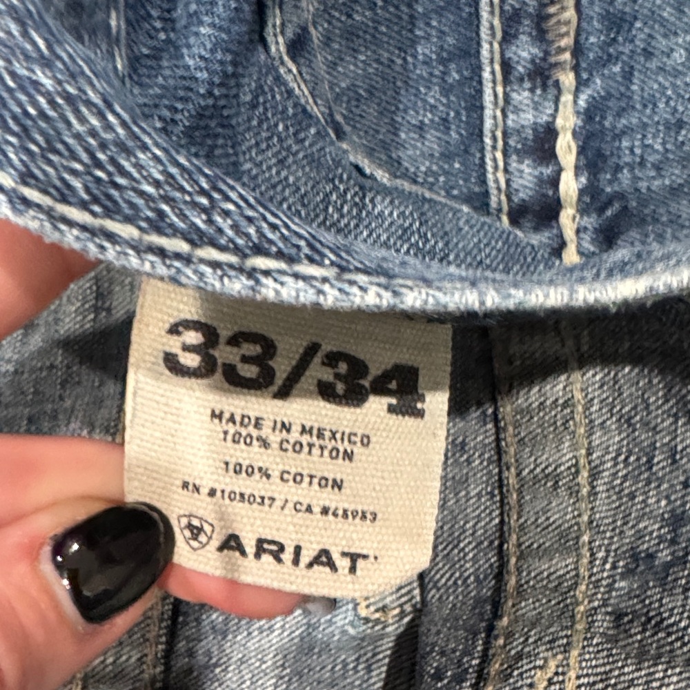 Ariat Men’s Straight Leg Blue Jeans - Picture 2 of 3